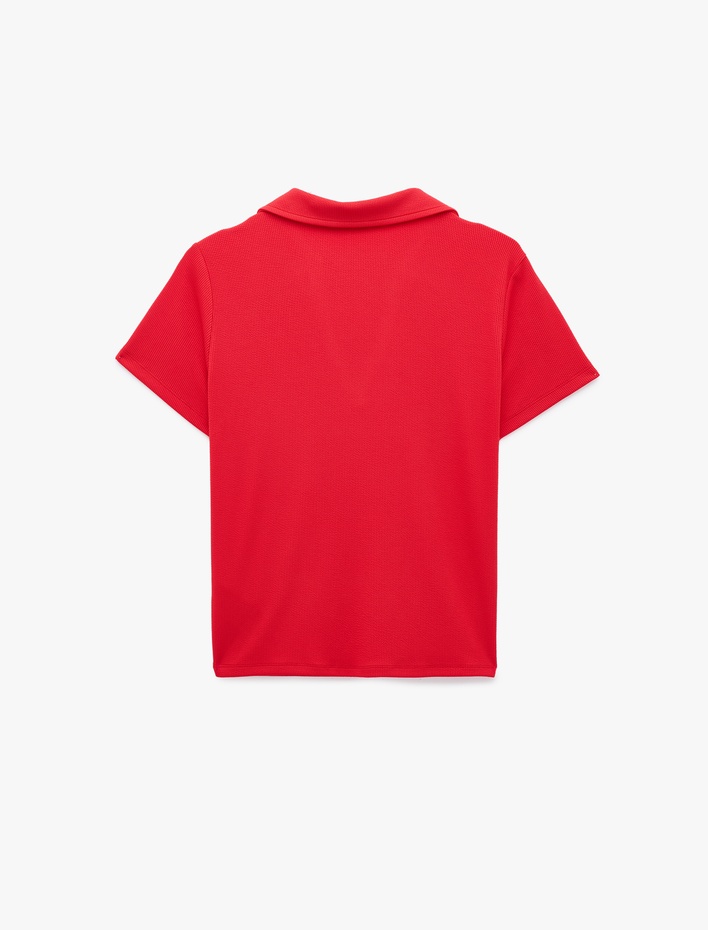  Slim Fit Kısa Kollu Ribanalı Polo Yaka Tişört