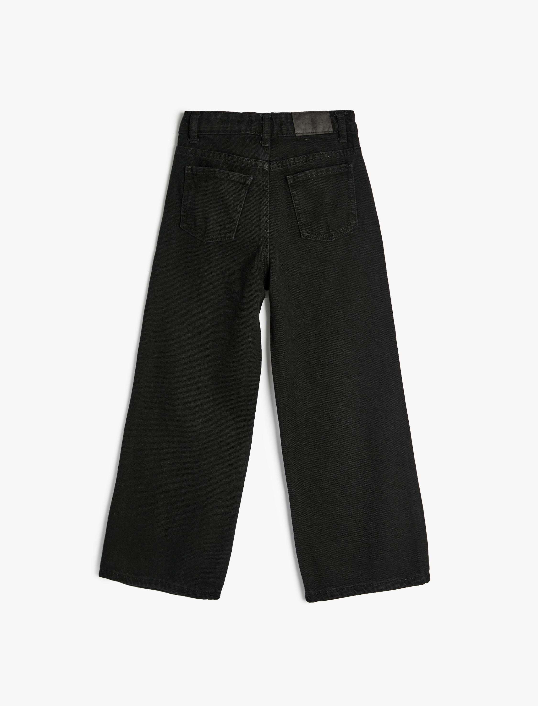  Kız Çocuk Kot Pantolon Geniş Paça Cepli Pamuklu - Wide Leg Jean