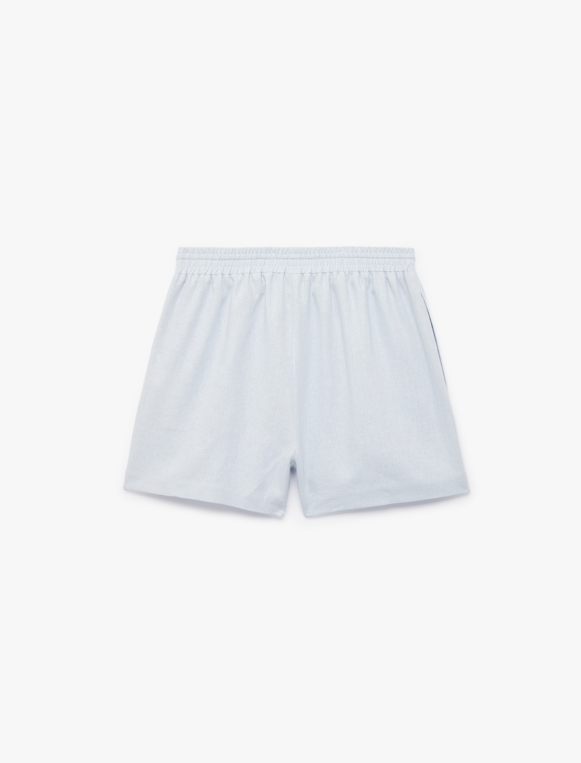   Beli Bağcıklı Keten Karışımlı Mini Şort