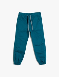 Beli ve Paçası Lastikli Pamuklu Gabardin Kumaştan Jogger Pantalon