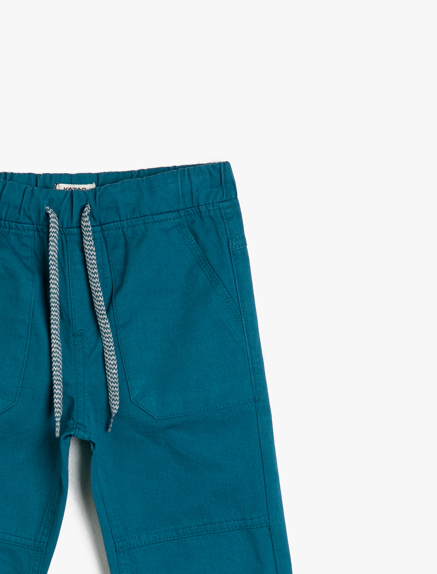  Erkek Çocuk Beli ve Paçası Lastikli Pamuklu Gabardin Kumaştan Jogger Pantalon