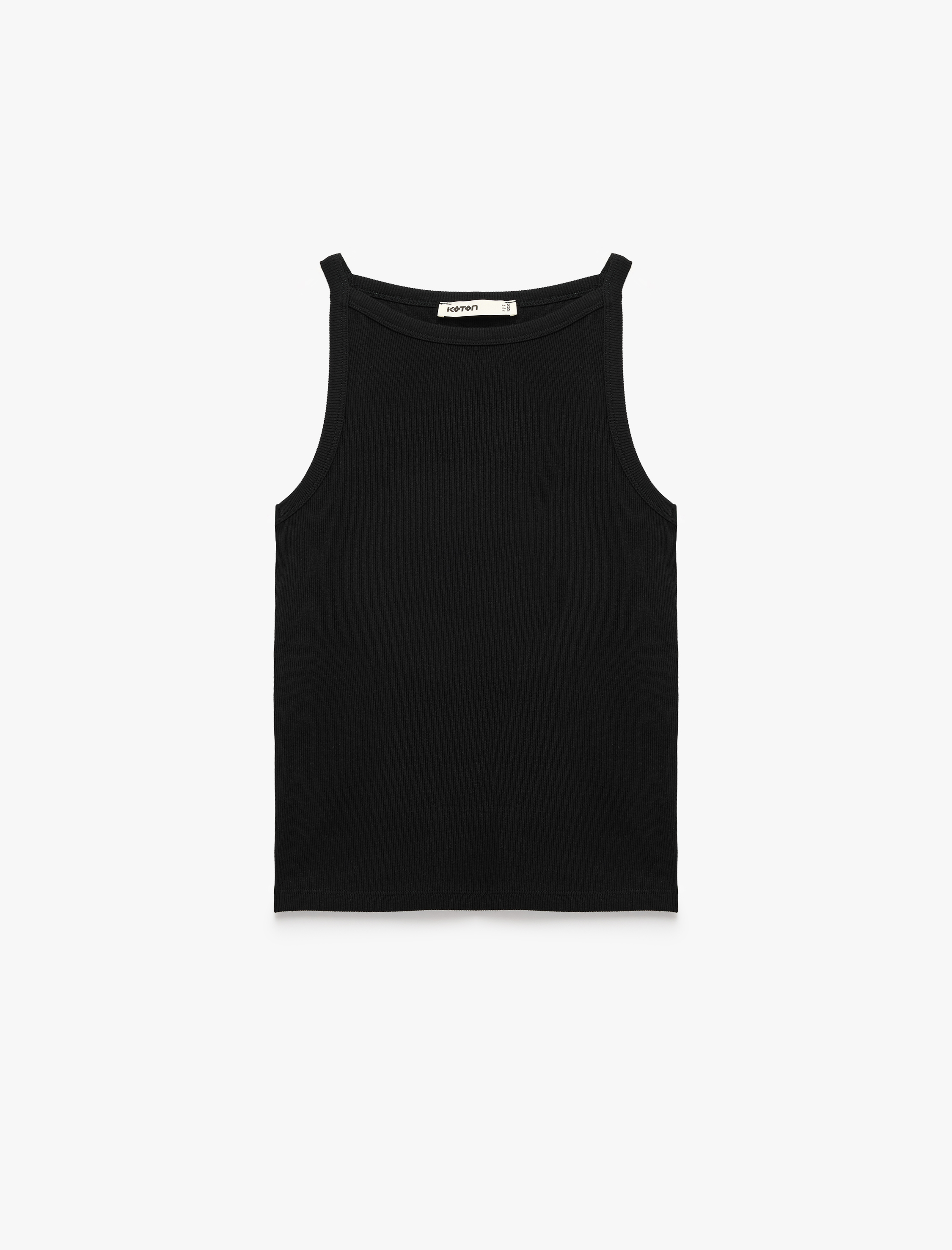   Kaşkorse Kolsuz Pamuklu Slim Fit Askılı Kare Yaka Üst