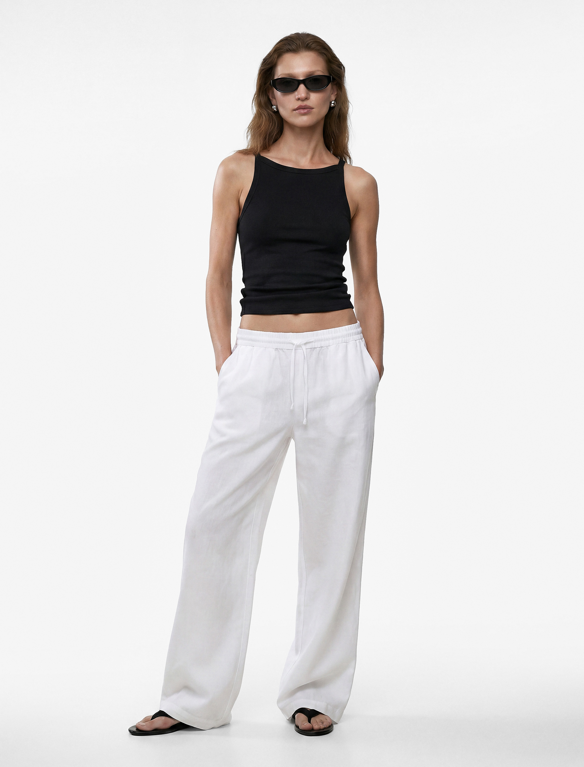   Kaşkorse Kolsuz Pamuklu Slim Fit Askılı Kare Yaka Üst