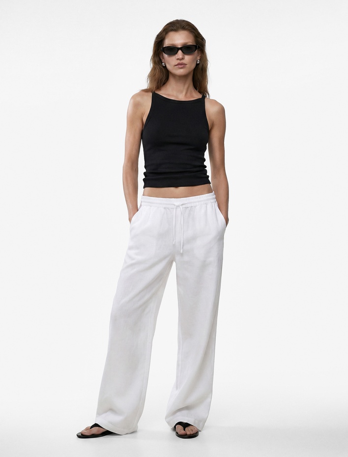  Kaşkorse Kolsuz Pamuklu Slim Fit Askılı Kare Yaka Üst