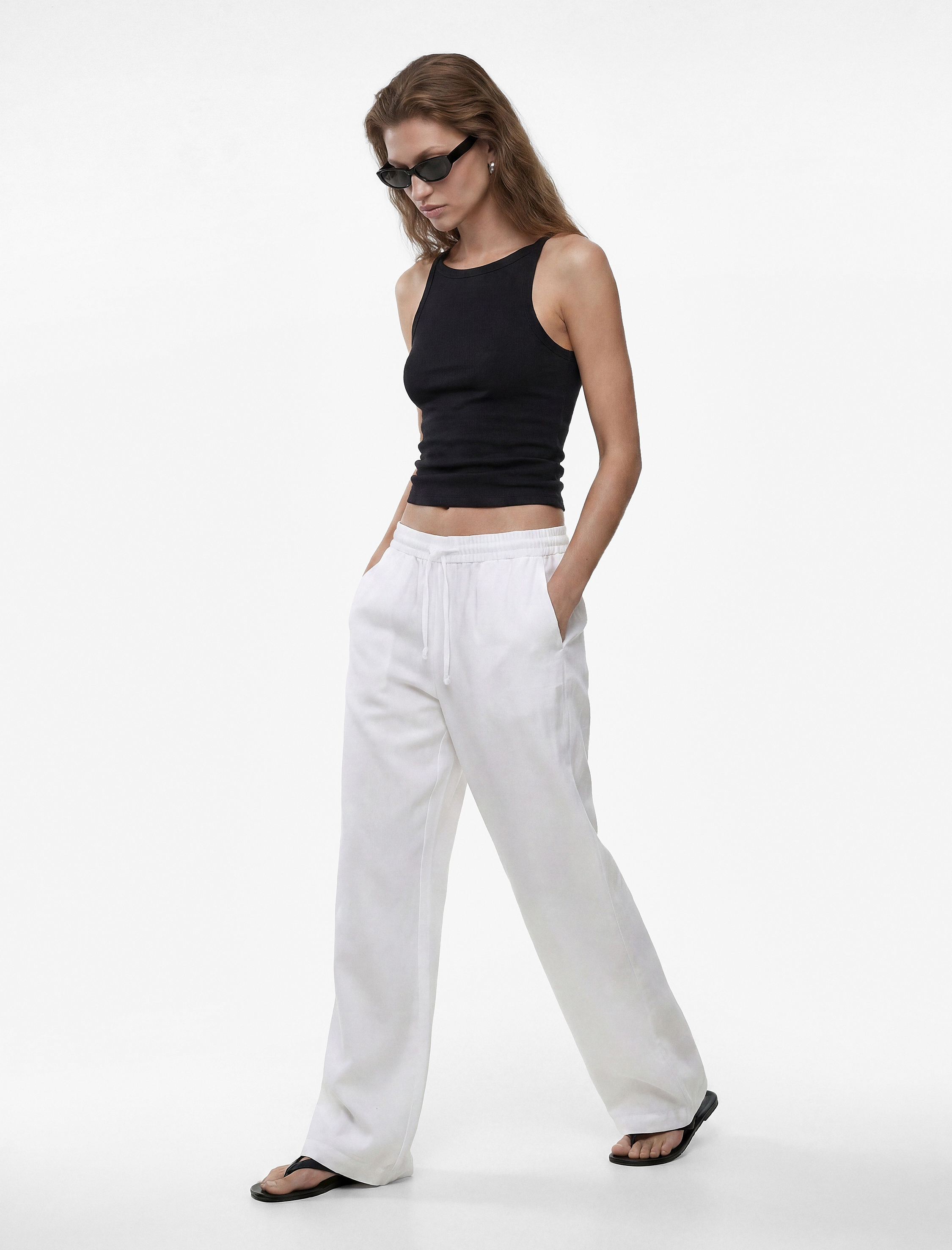   Kaşkorse Kolsuz Pamuklu Slim Fit Askılı Kare Yaka Üst
