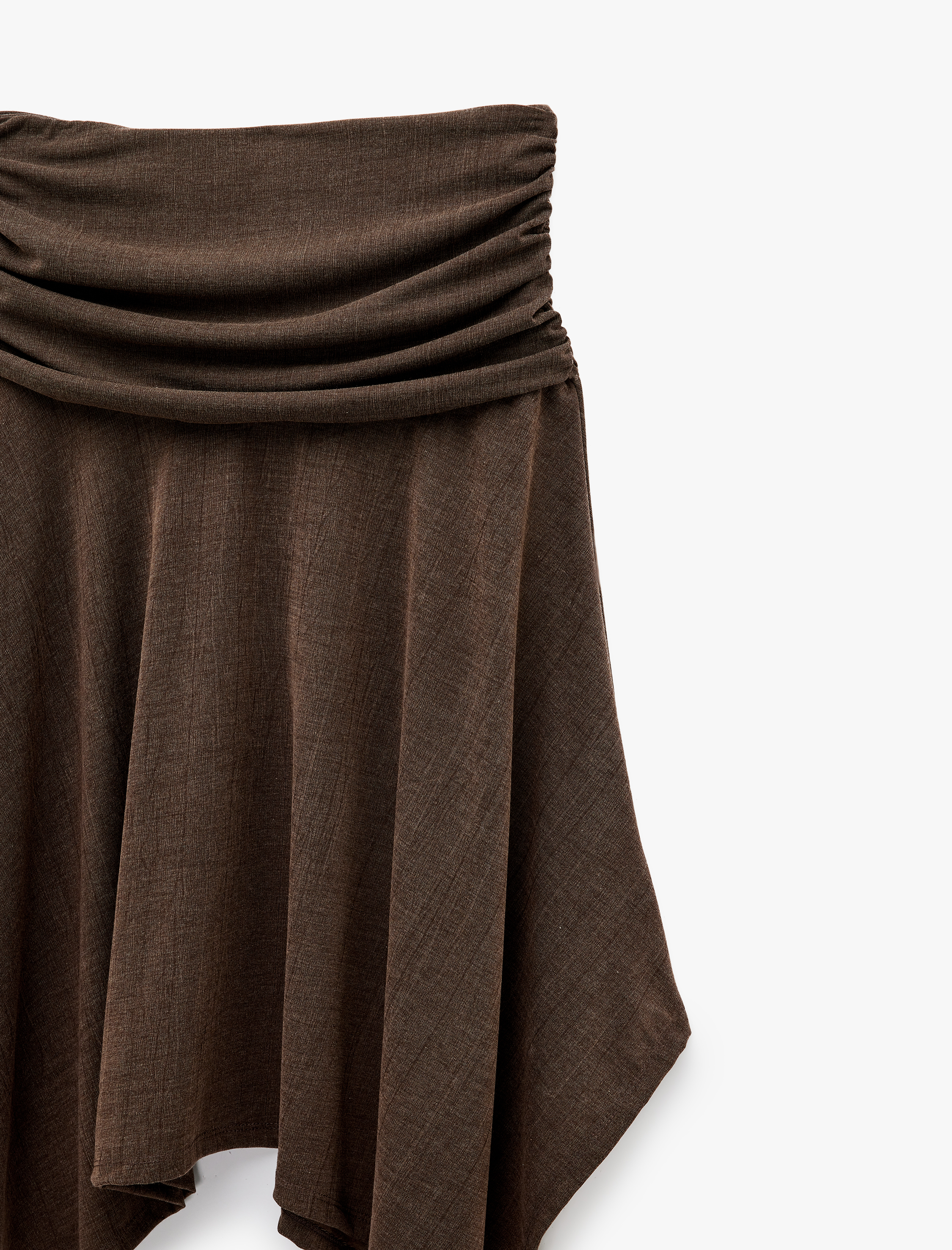   Viskon Karışımlı Drape Detaylı Asimetrik Midi Etek