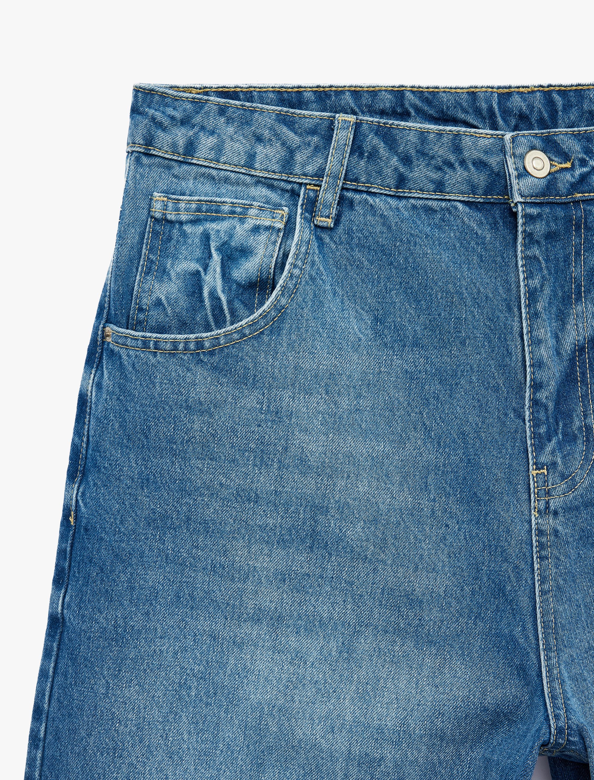   Pamuklu Normal Bel Rahat Kalıp Cepli Baggy Jean Şort