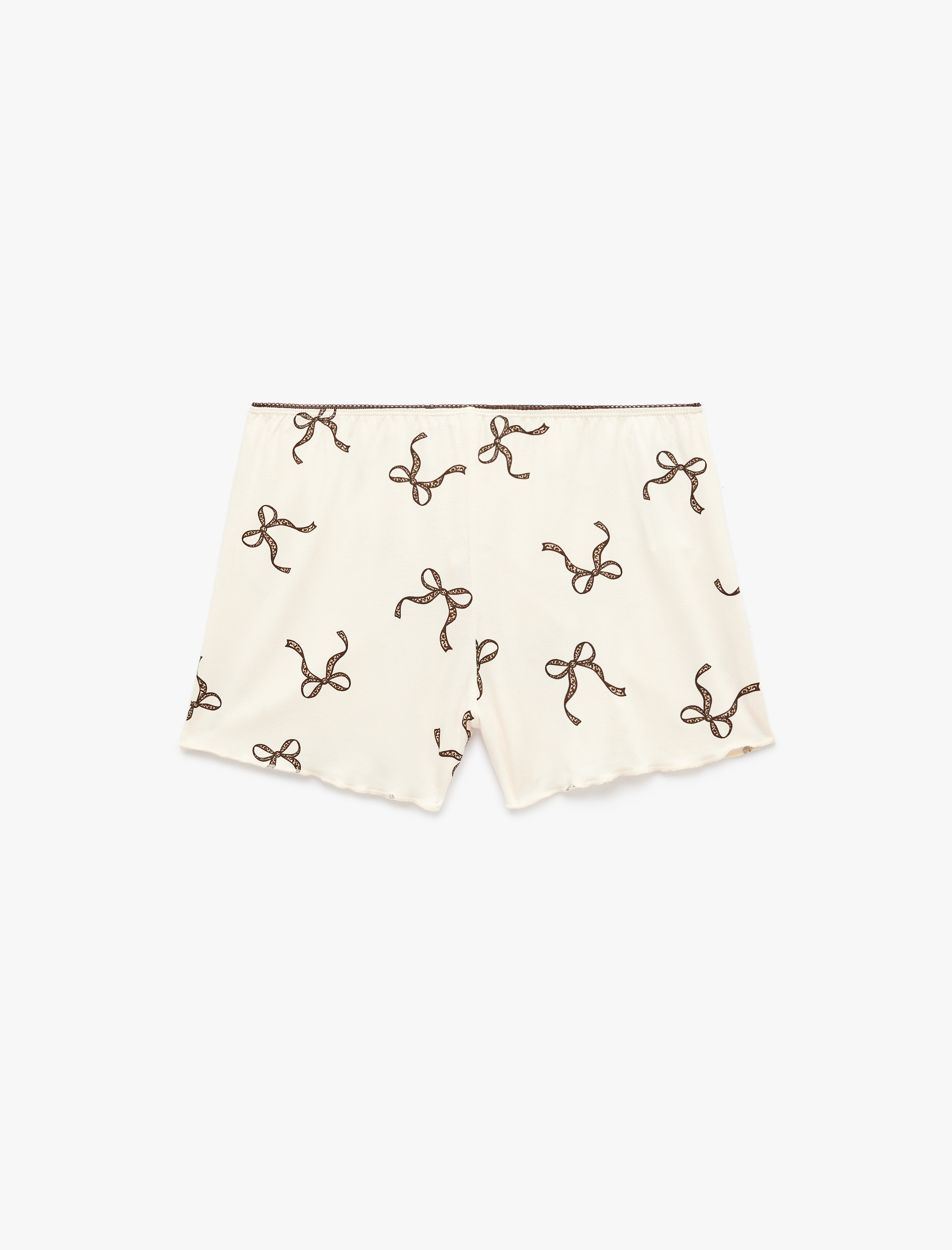   Fiyonk Baskılı Beli Lastikli Viskon Şort Pijama Altı