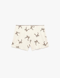 Fiyonk Baskılı Beli Lastikli Viskon Şort Pijama Altı