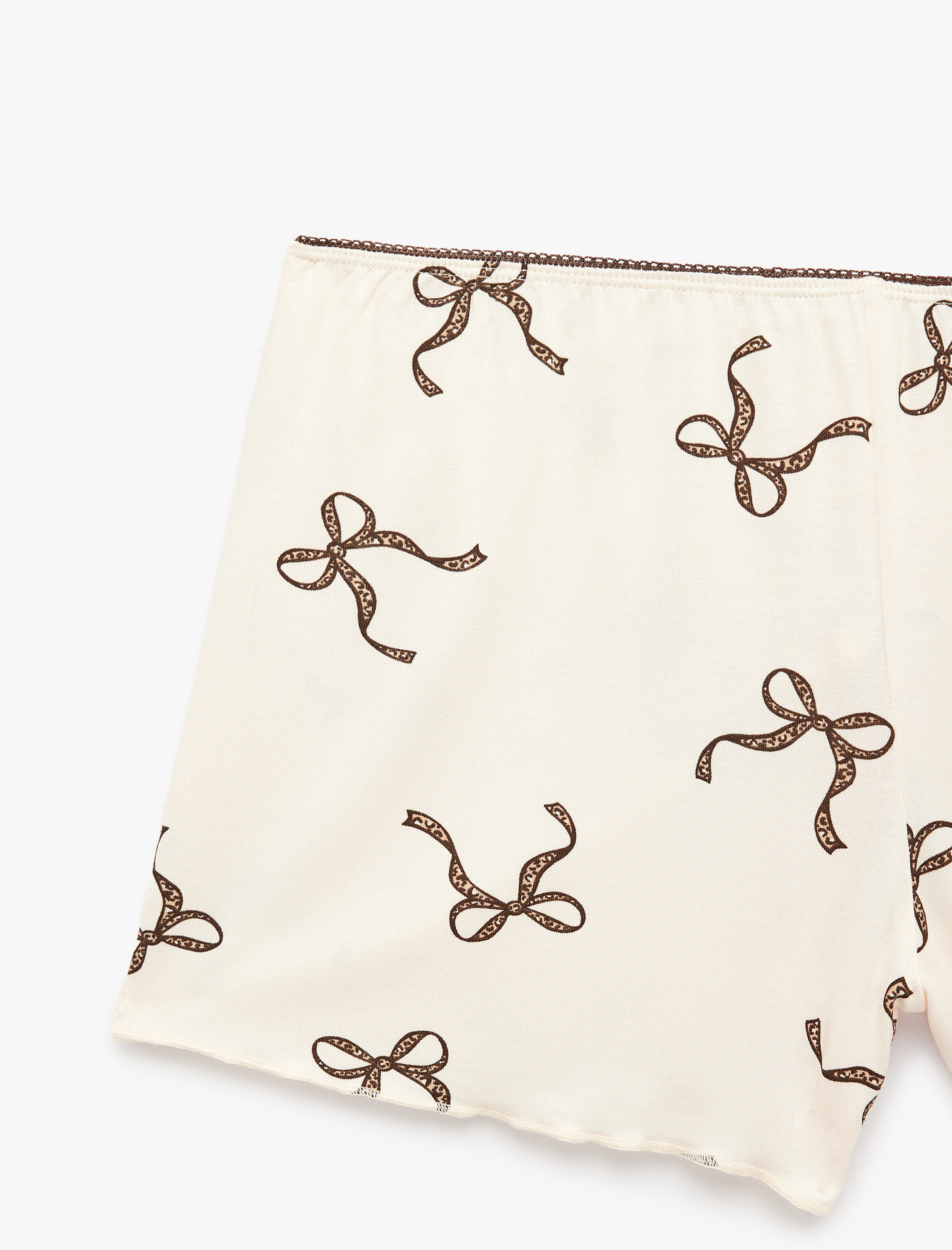   Fiyonk Baskılı Beli Lastikli Viskon Şort Pijama Altı