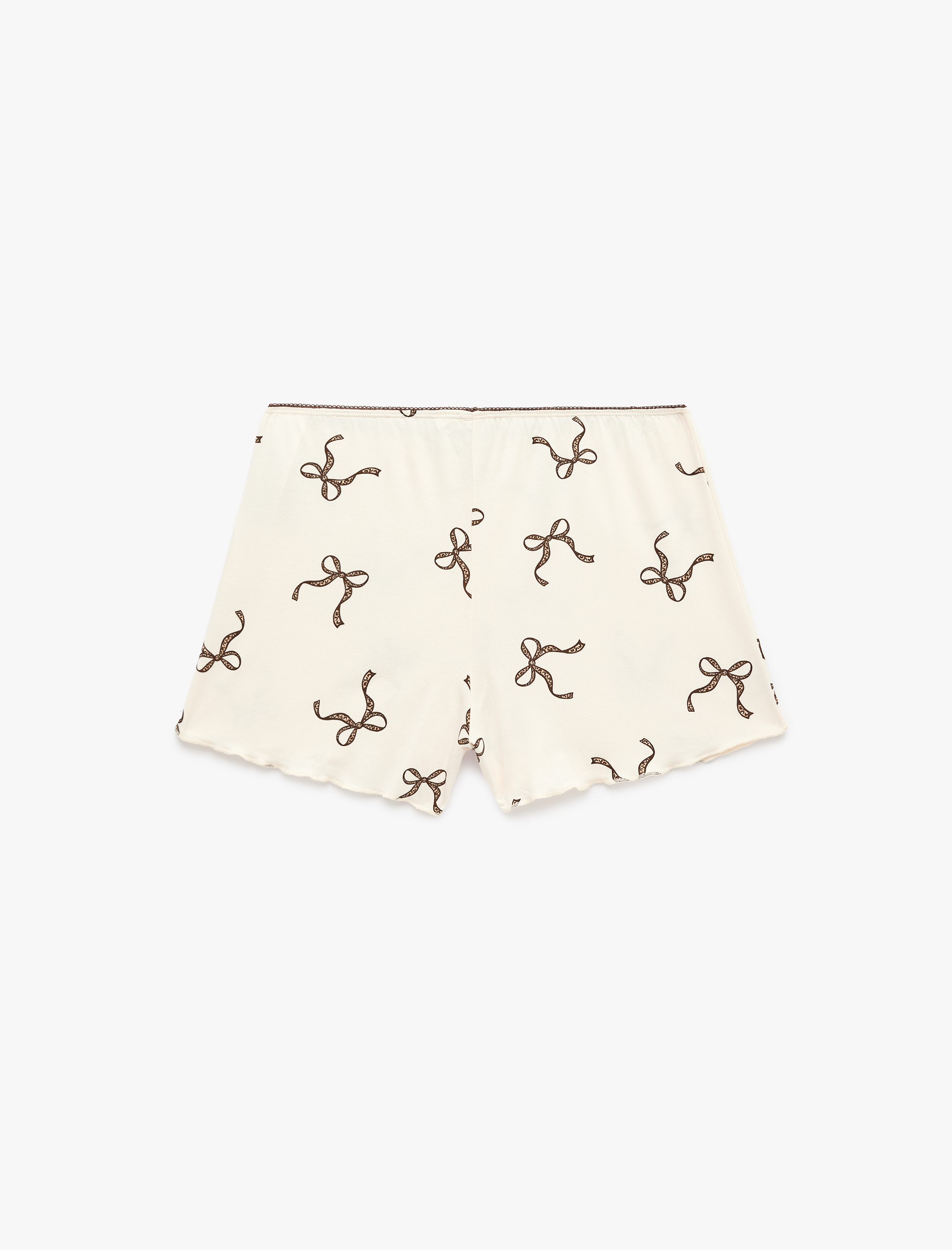   Fiyonk Baskılı Beli Lastikli Viskon Şort Pijama Altı