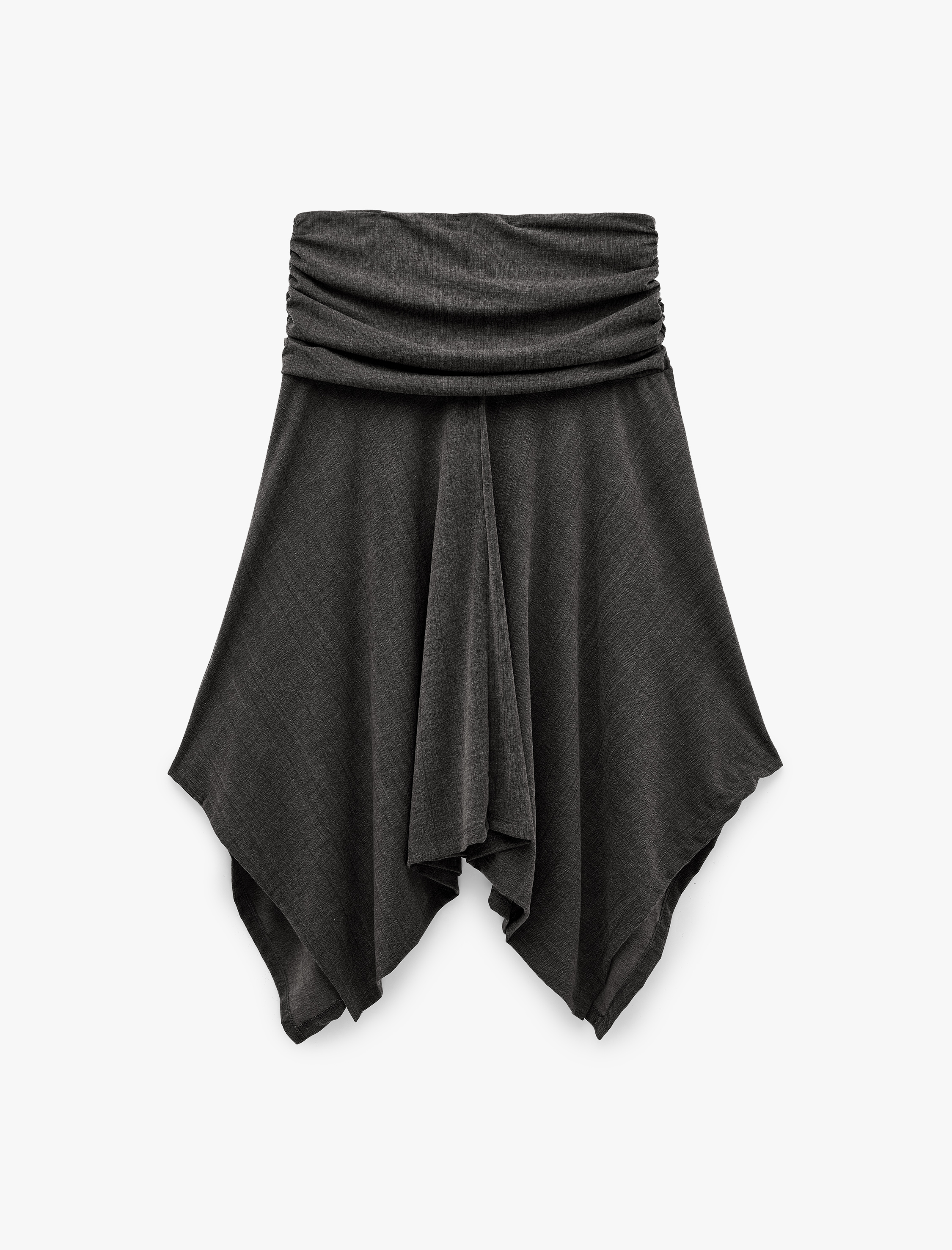   Viskon Karışımlı Drape Detaylı Asimetrik Midi Etek