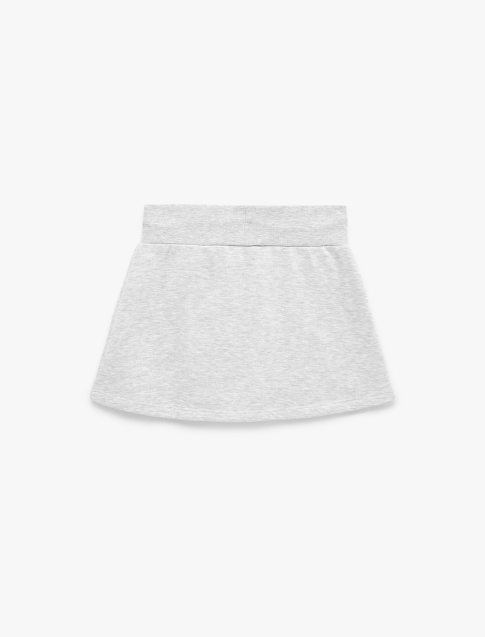  Beli Bağcıklı Slim Fit Nakışlı Mini Spor Şort Etek