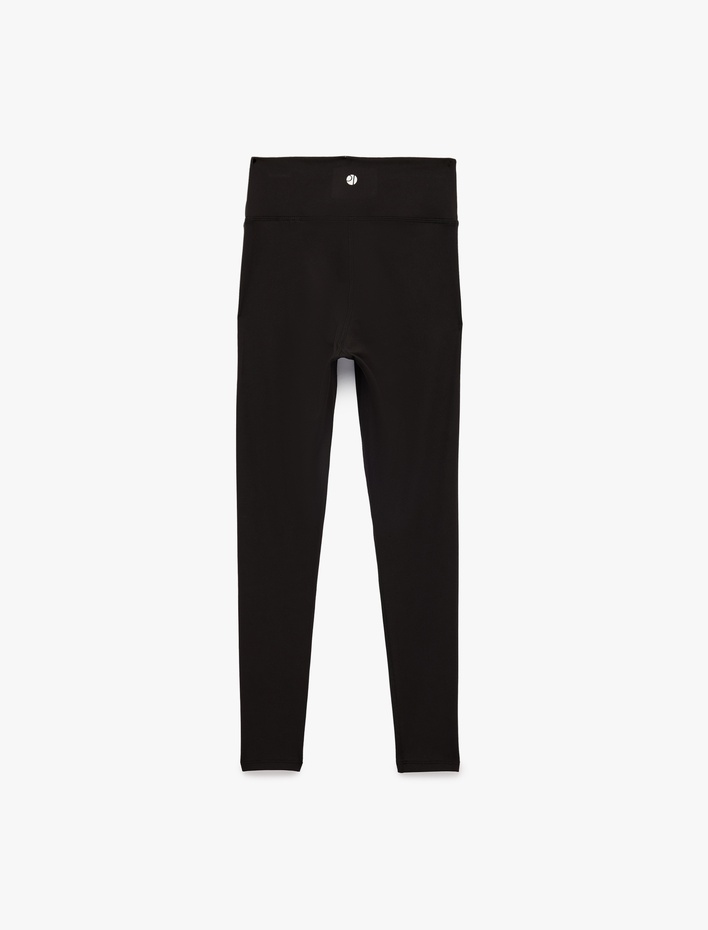  Yüksek Bel İnterlok Kumaş Slim Fit Spor Tayt