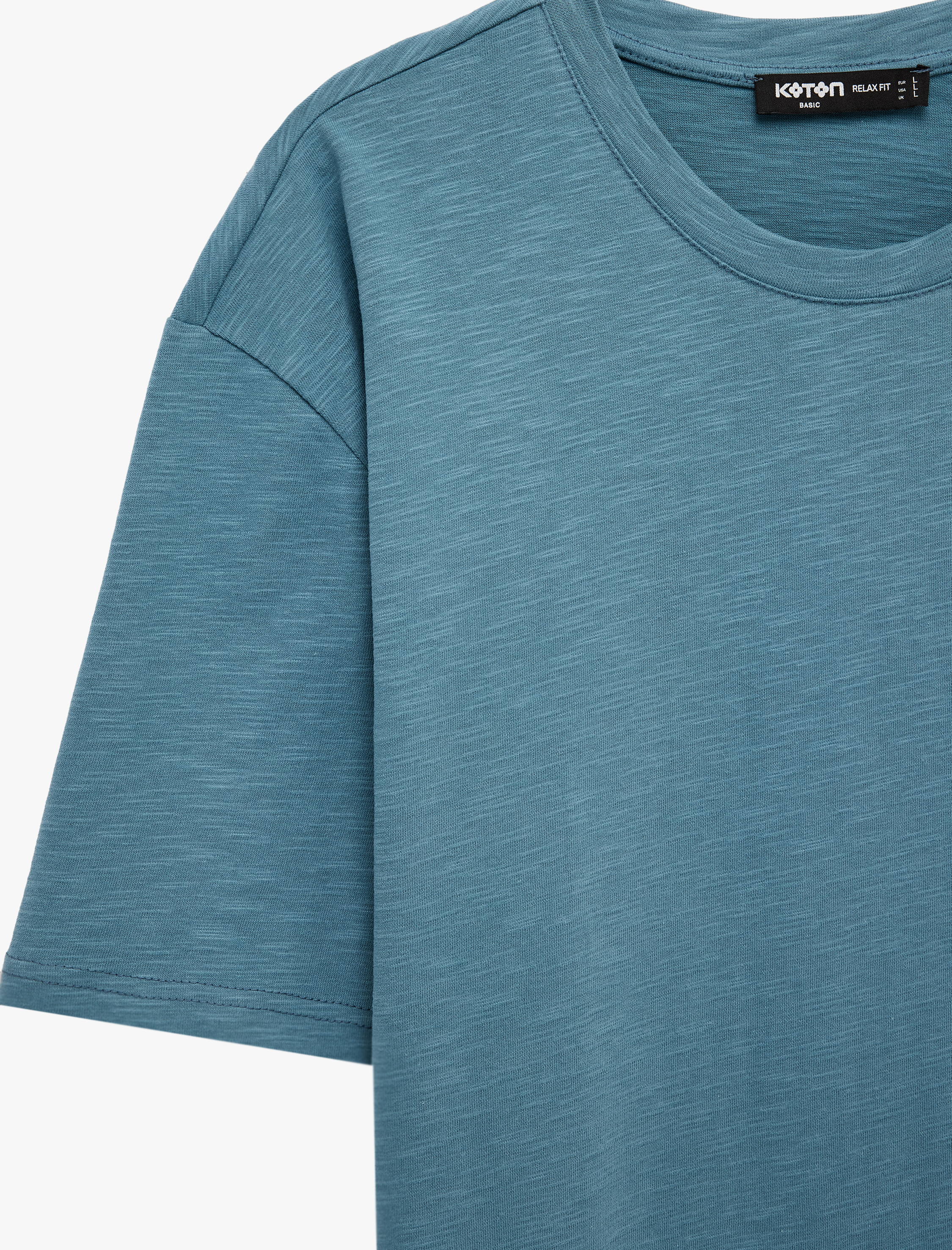   Pamuklu Kısa Kollu Bisiklet Yaka Basic Oversize Tişört