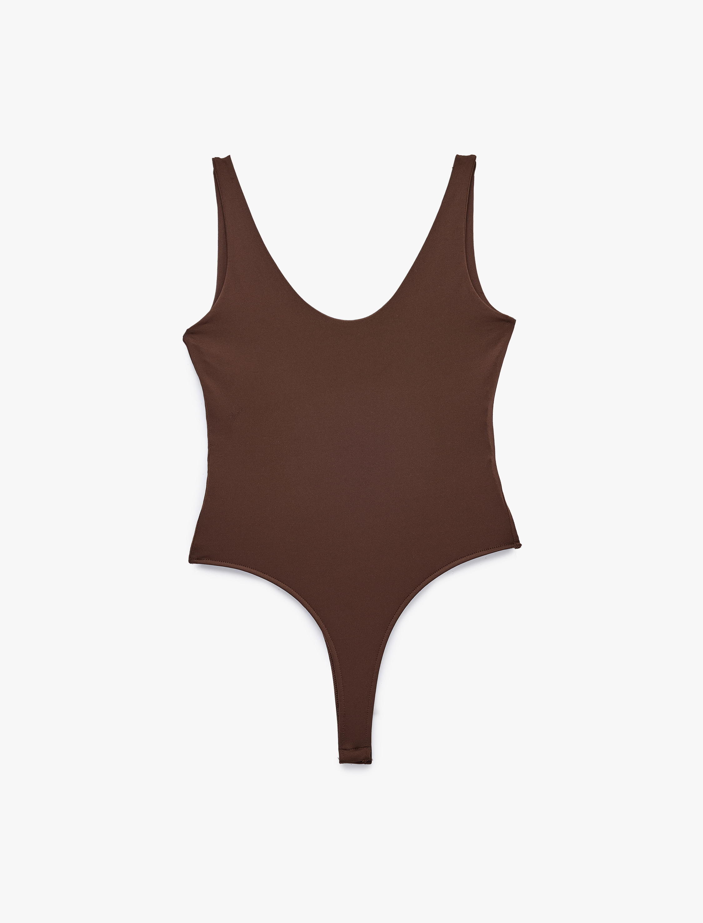   Slim Fit U Yaka Kalın Askılı Bodysuit