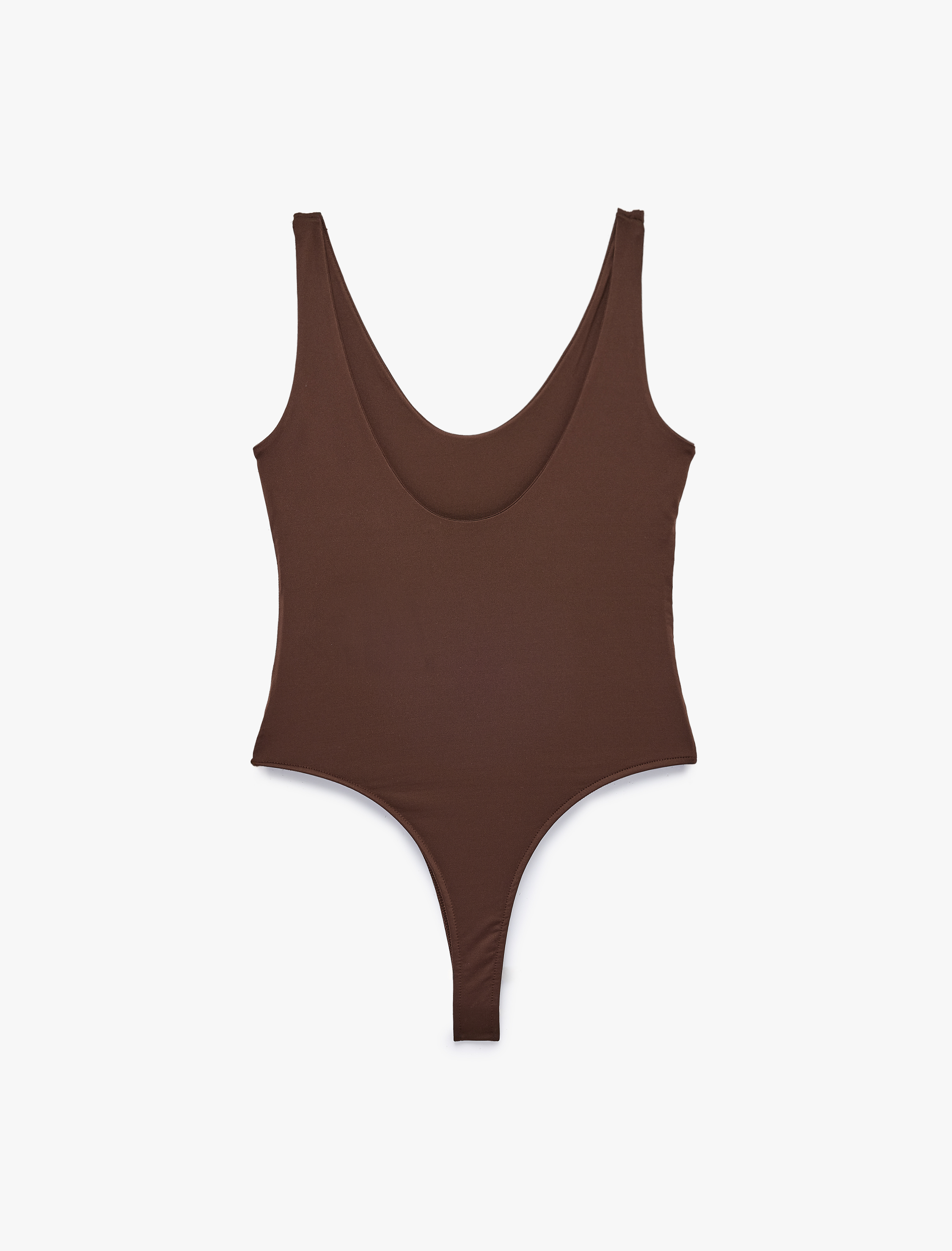   Slim Fit U Yaka Kalın Askılı Bodysuit