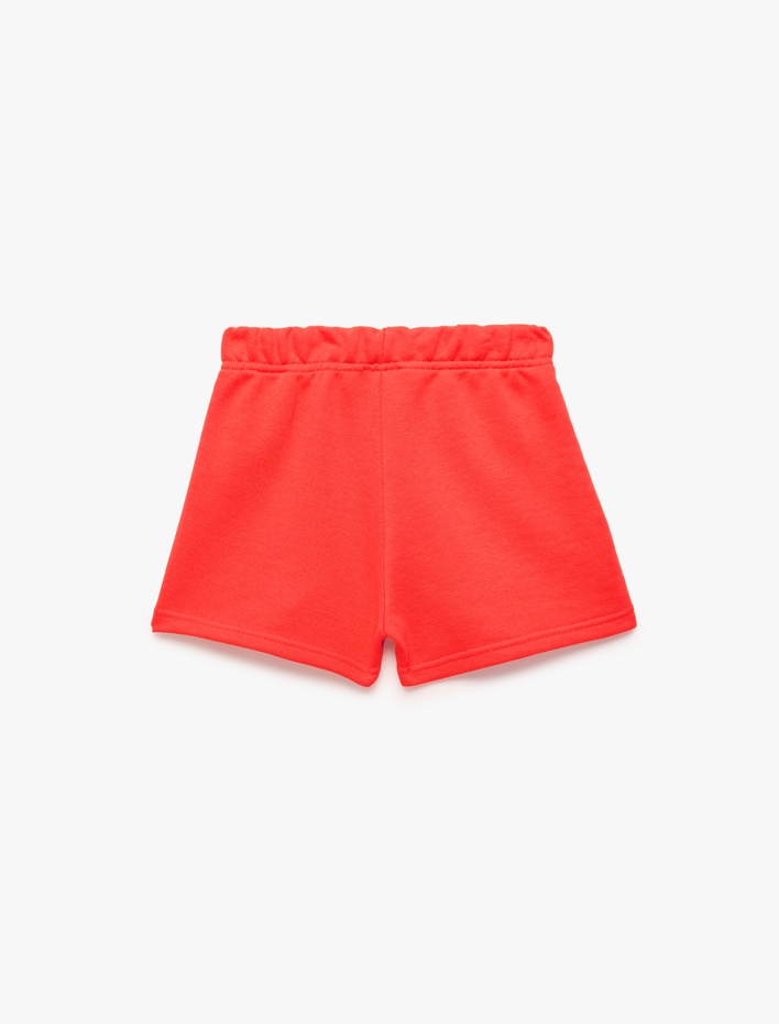 Kız Çocuk Beli Lastikli Pamuk Karışımlı Basic Şort