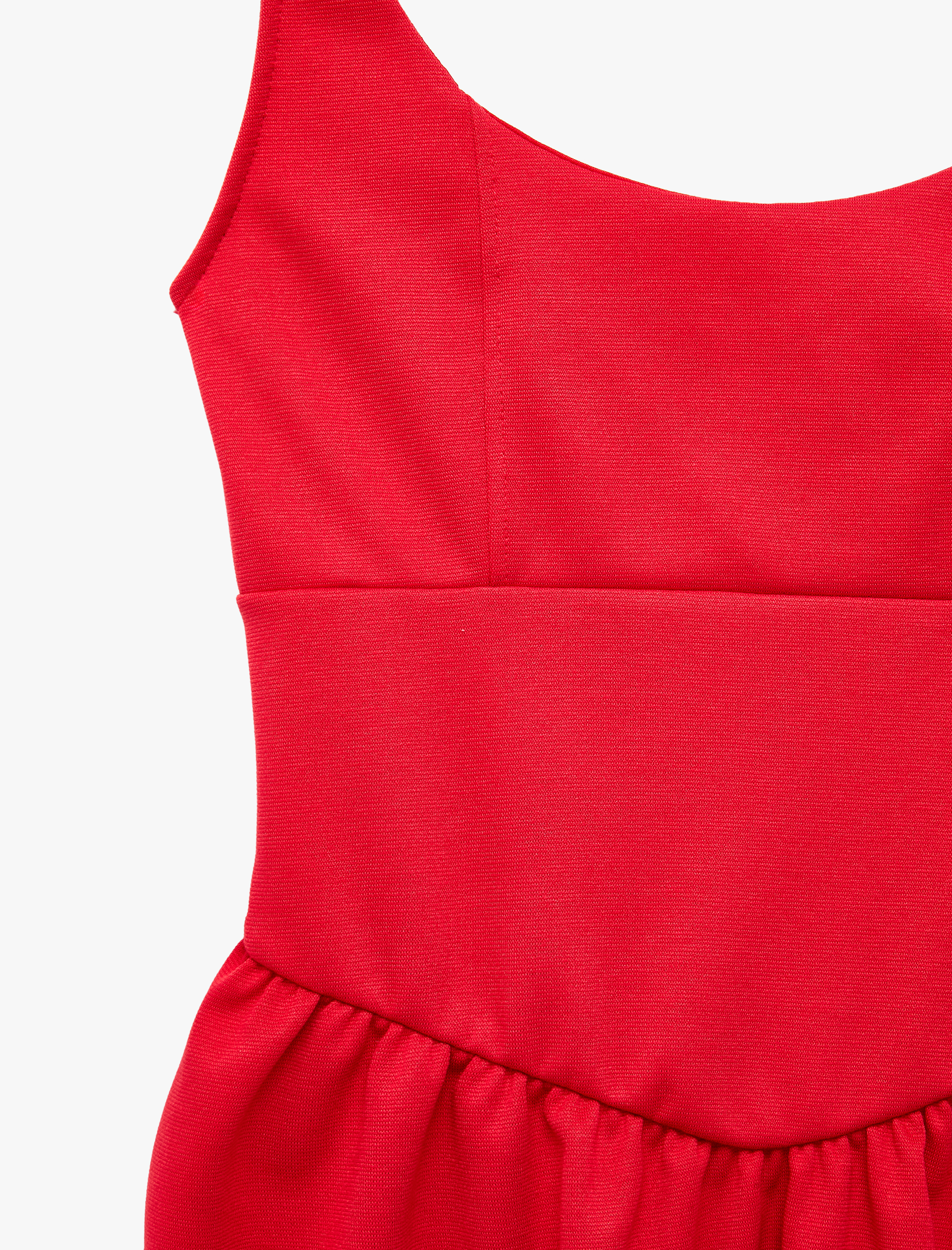   Kolsuz U Yaka Rahat Kalıp Mini Kloş Elbise