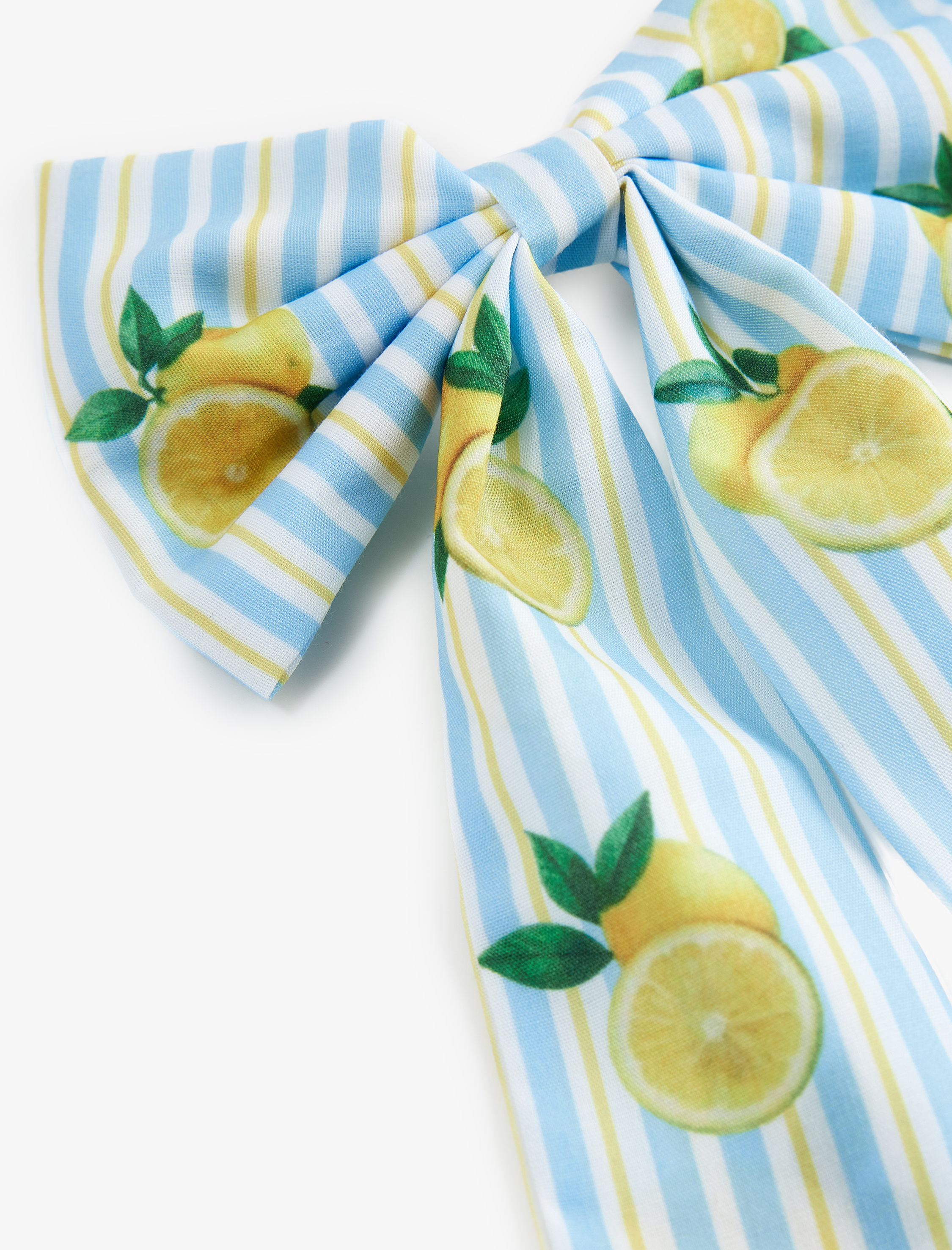  Kız Çocuk Limon Desenli Fiyonklu Klipsli Saç Tokası