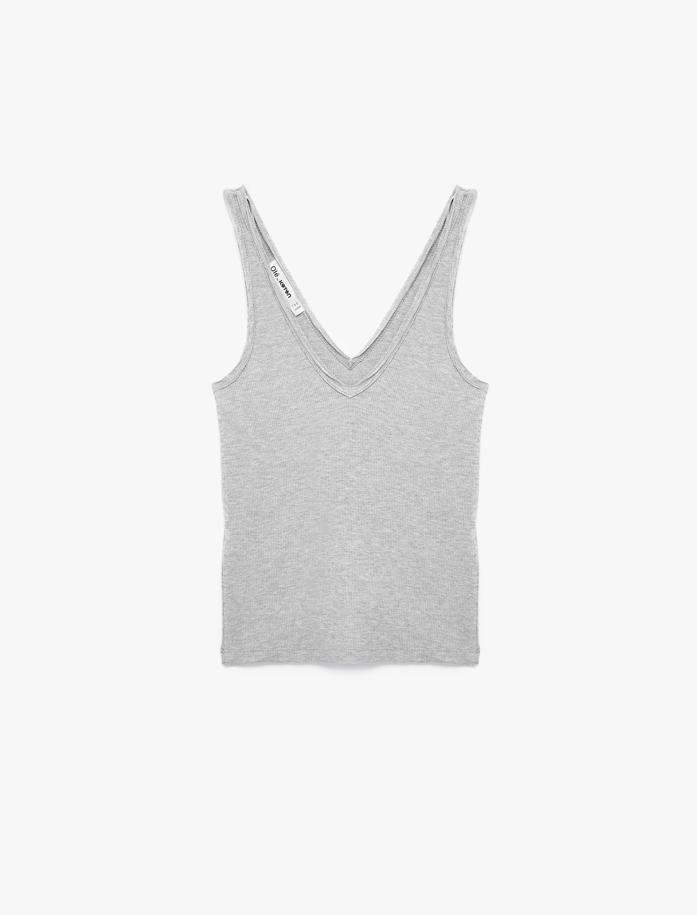   Pamuklu Slim Fit Kaşkorse V Yaka Kolsuz Bluz