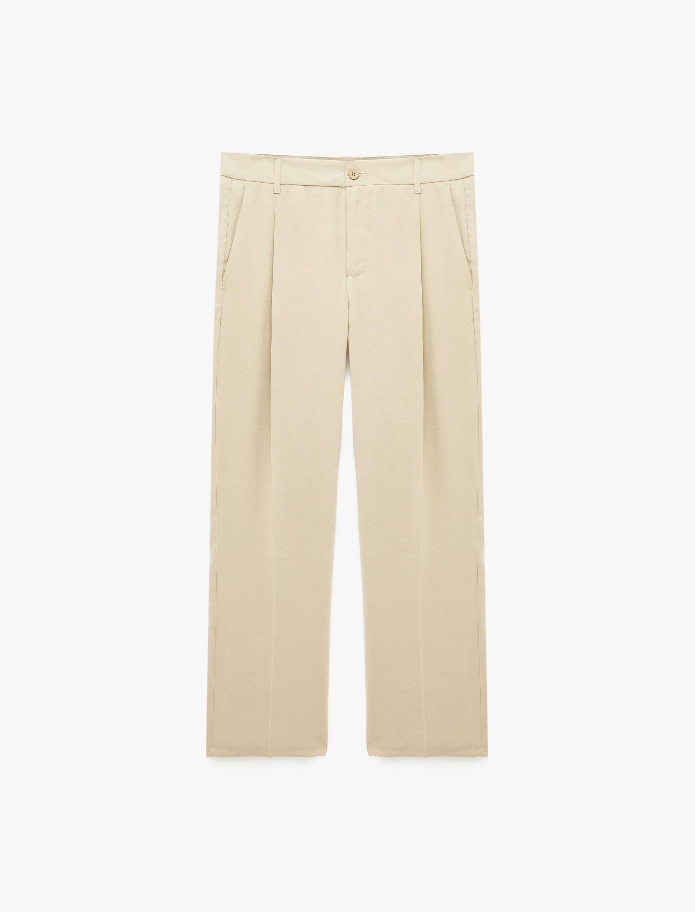   Pileli Cep Detaylı Regular Fit Viskon Kumaş Pantolon