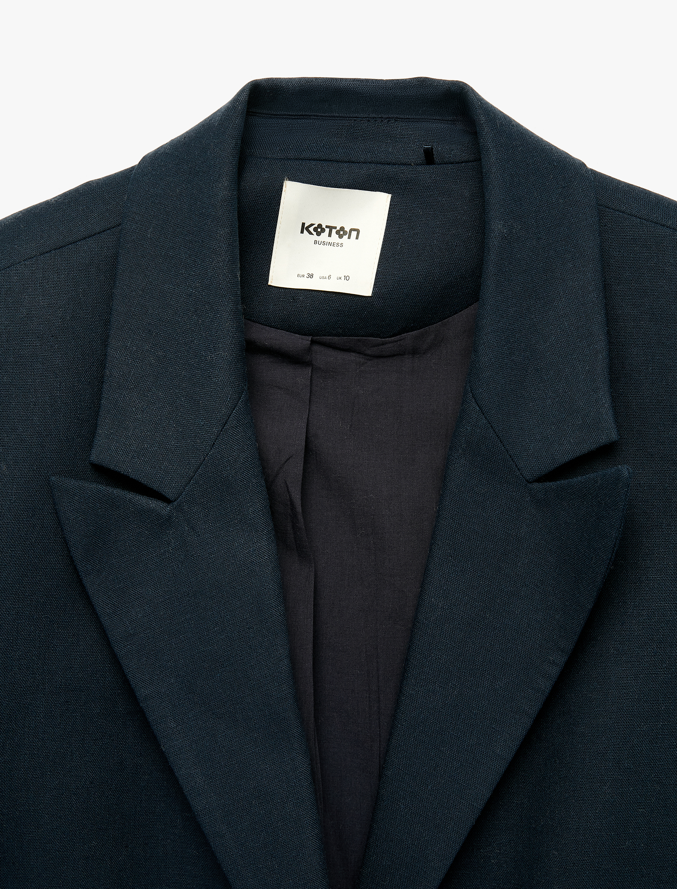   Viskon Karışımlı Kemer Detaylı Geniş Yaka Blazer Ceket