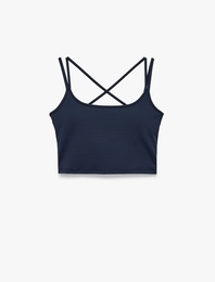 Çapraz Askılı Slim Fit Spor Bluz