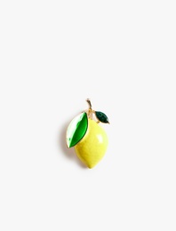 Arkası İğneli Limon Figürlü Broş