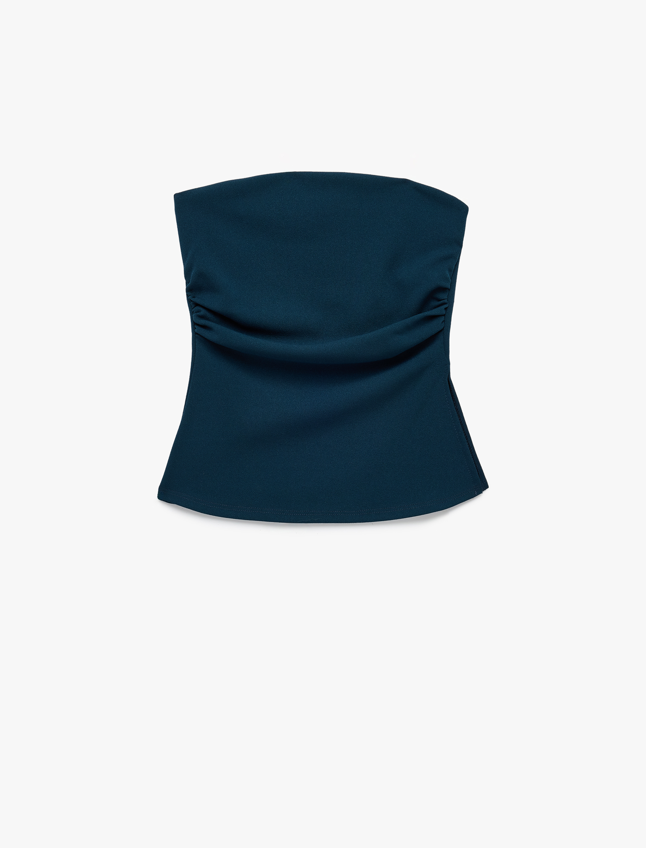   Slim Fit Drape Detaylı Straplez Top