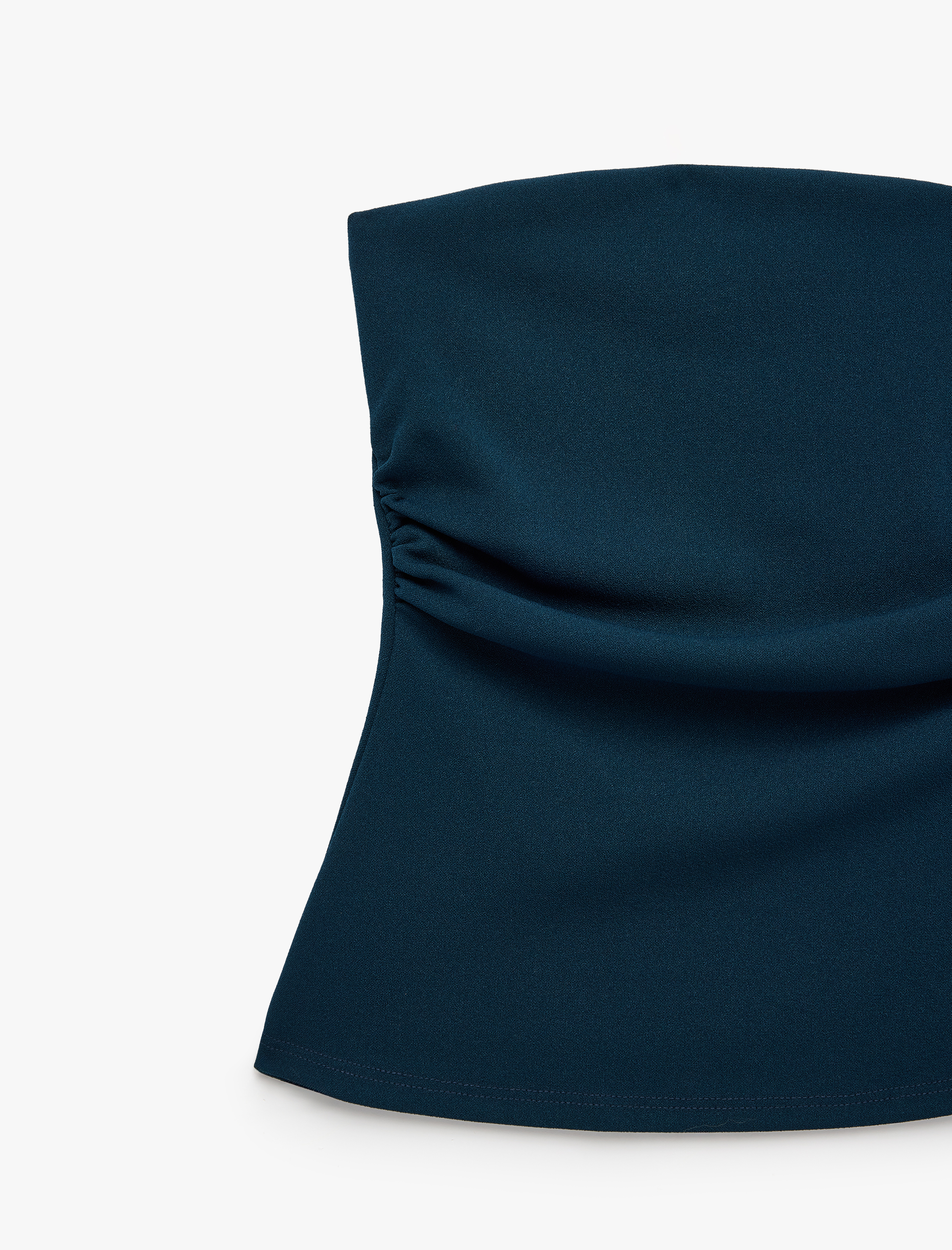   Slim Fit Drape Detaylı Straplez Top