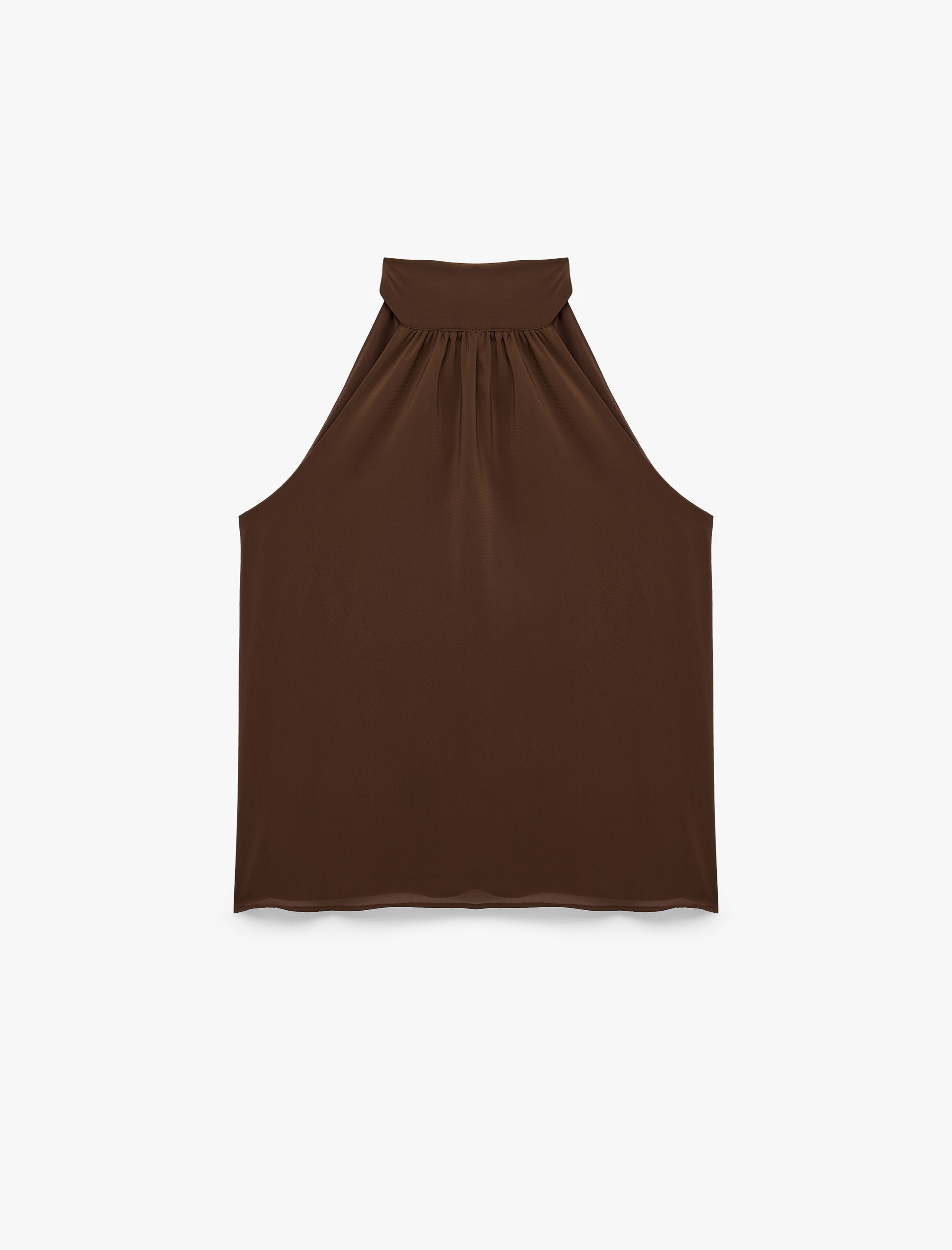   Halter Yaka Kolsuz Şifon Bluz
