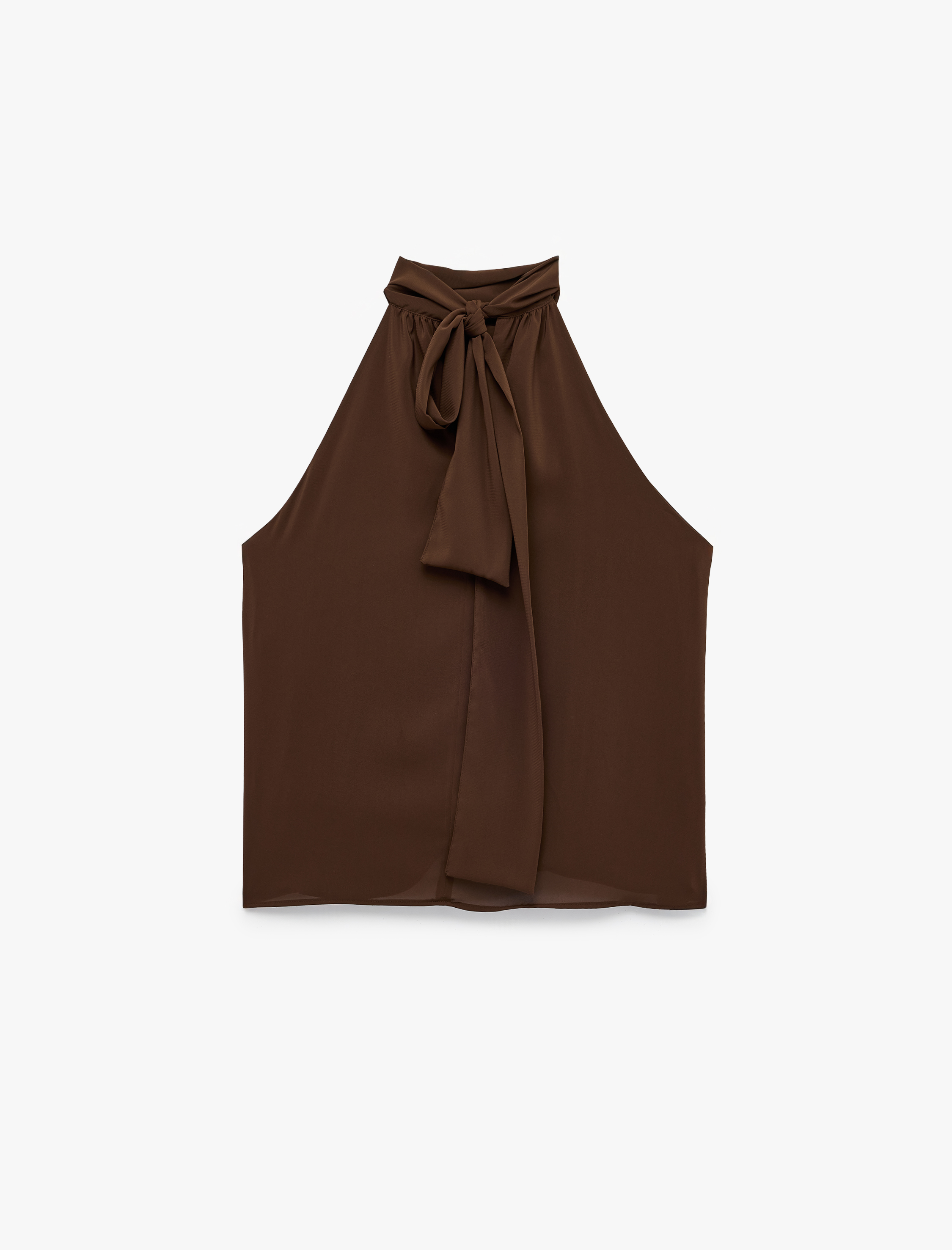   Halter Yaka Kolsuz Şifon Bluz