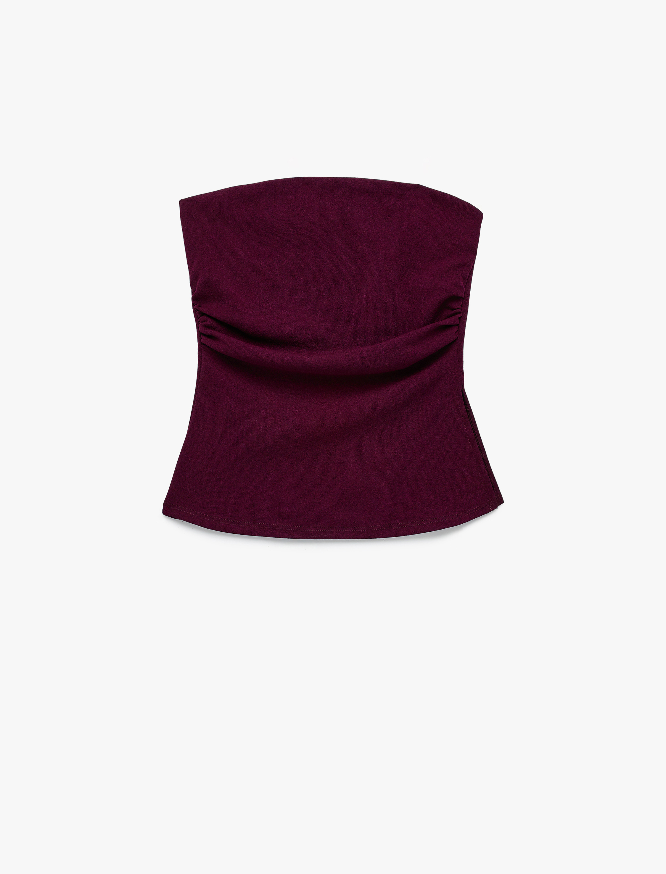   Slim Fit Drape Detaylı Straplez Top