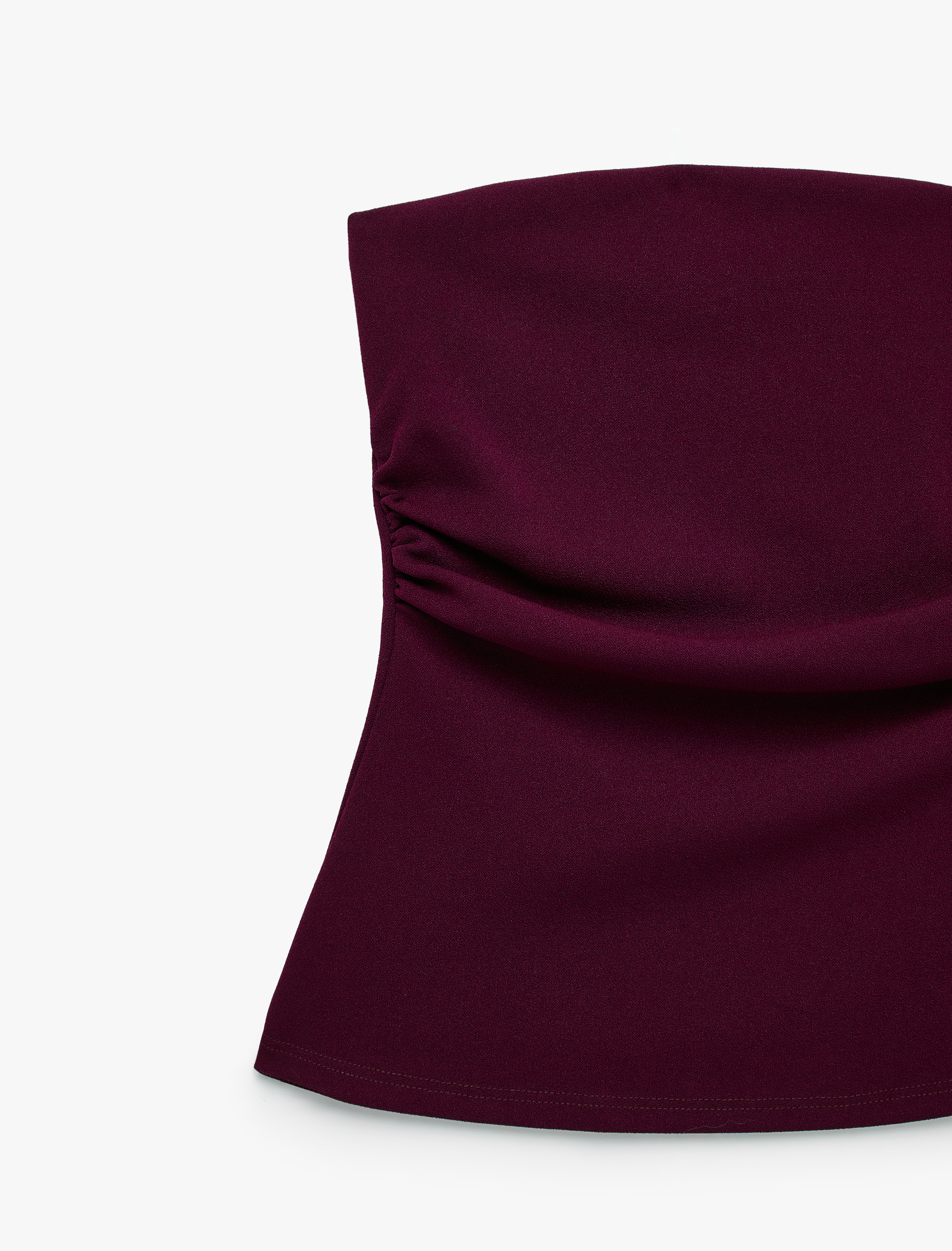   Slim Fit Drape Detaylı Straplez Top