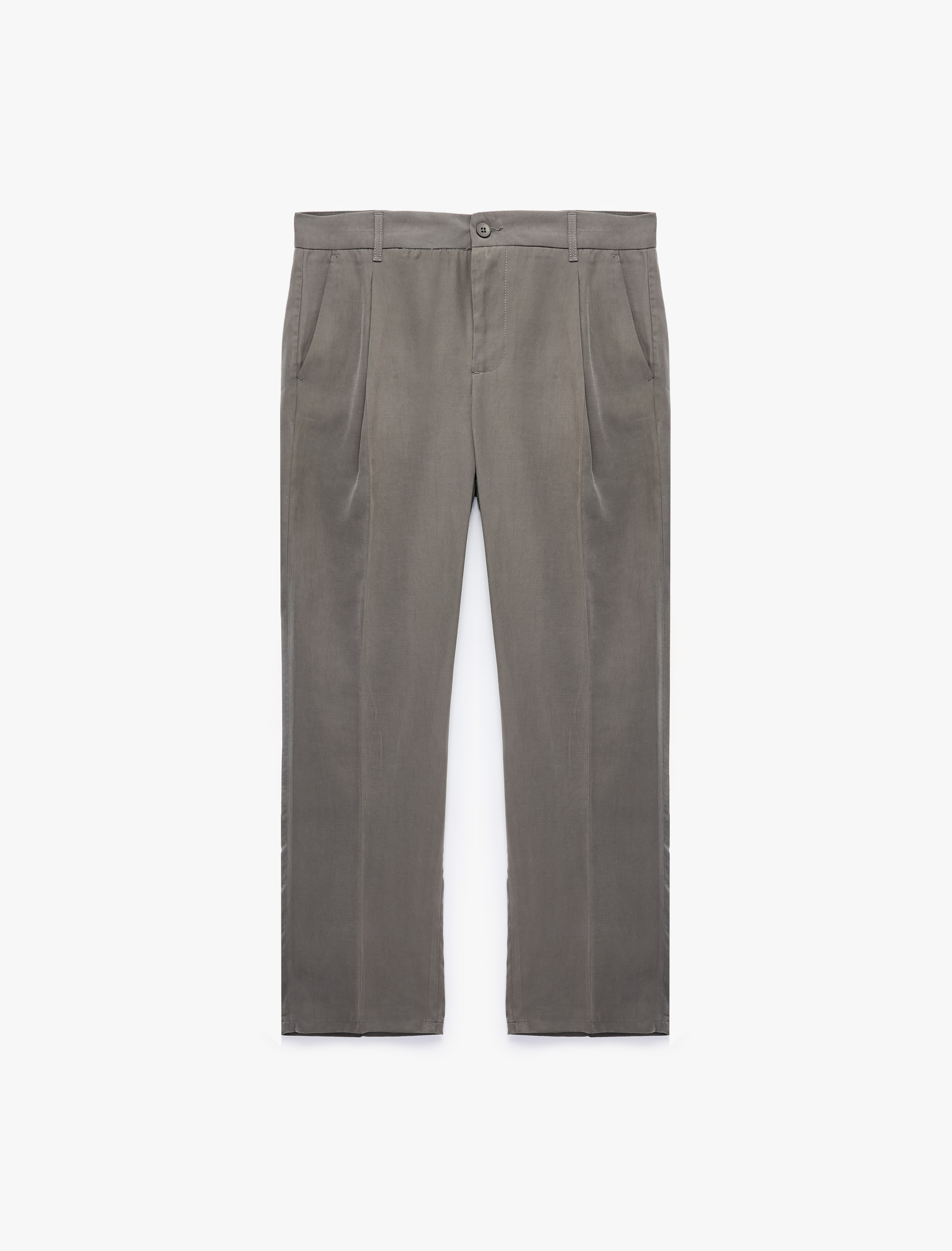   Pileli Cep Detaylı Regular Fit Viskon Kumaş Pantolon