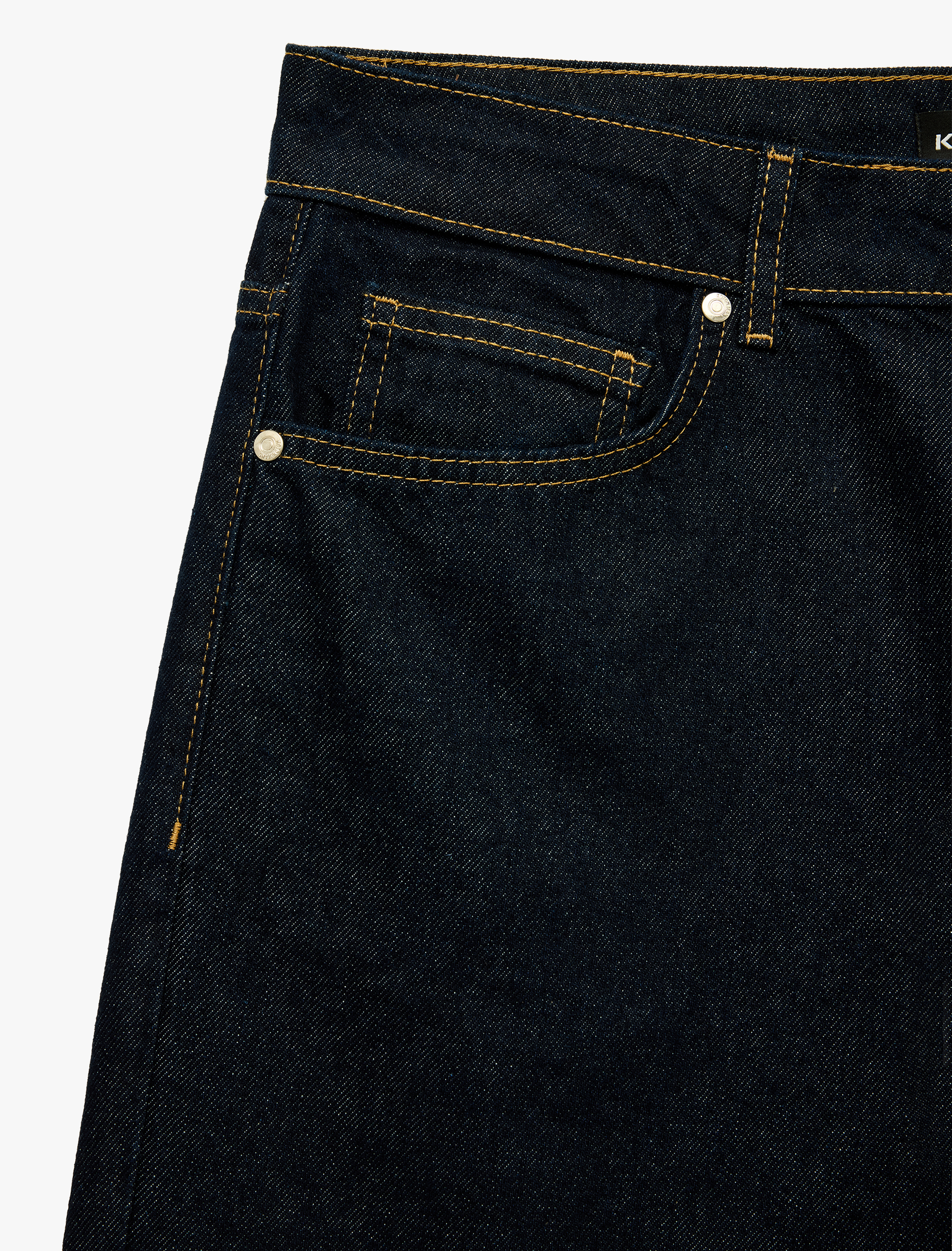   Normal Bel Pamuklu Bermuda Straight Fit Denim Şort