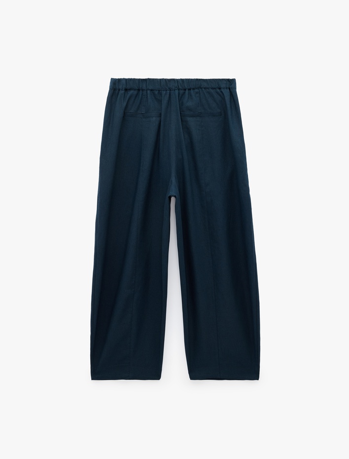  Regular Fit Cep Detaylı Barrel Fit Yüksek Bel Pantolon