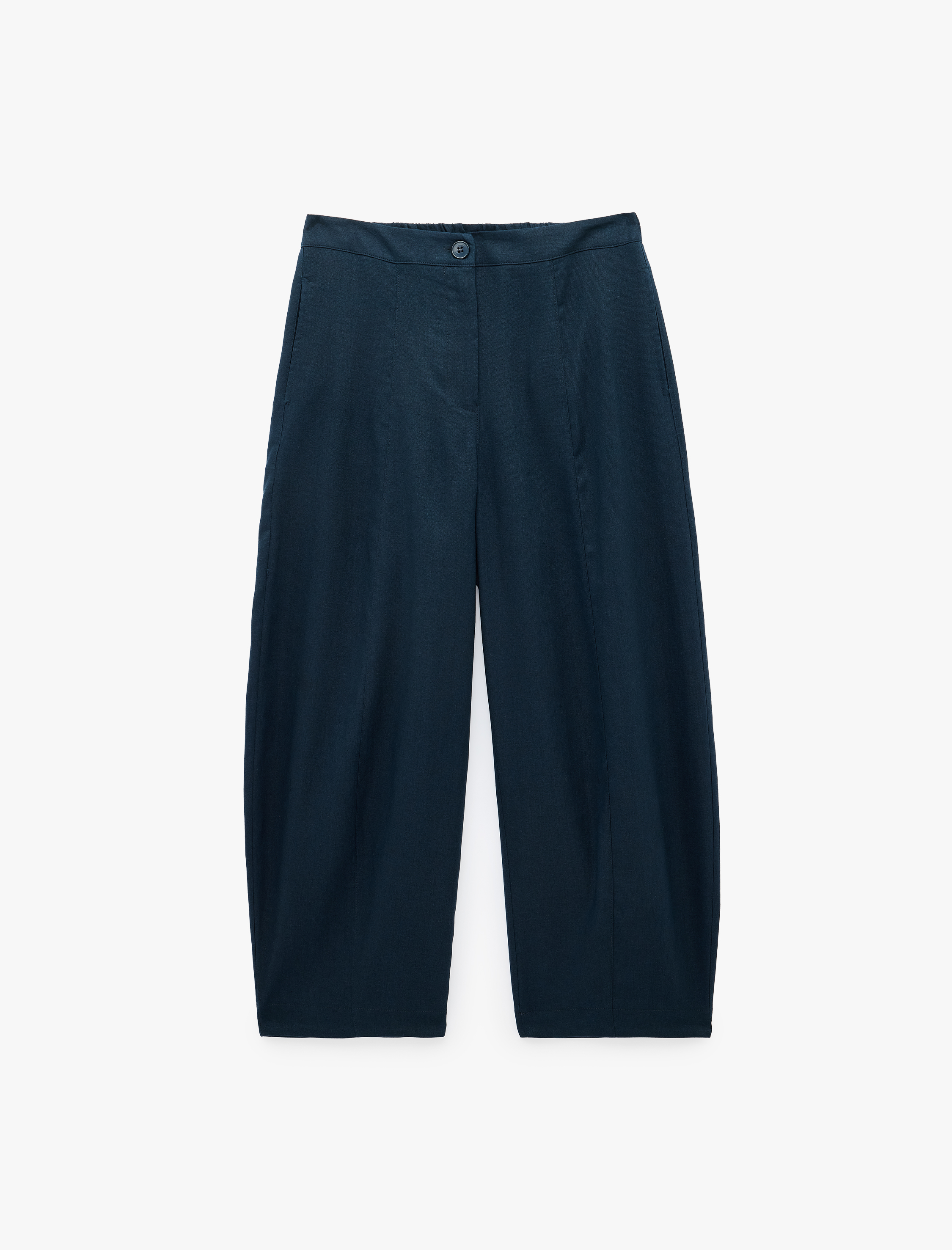   Regular Fit Cep Detaylı Barrel Fit Yüksek Bel Pantolon