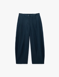 Regular Fit Cep Detaylı Barrel Fit Yüksek Bel Pantolon