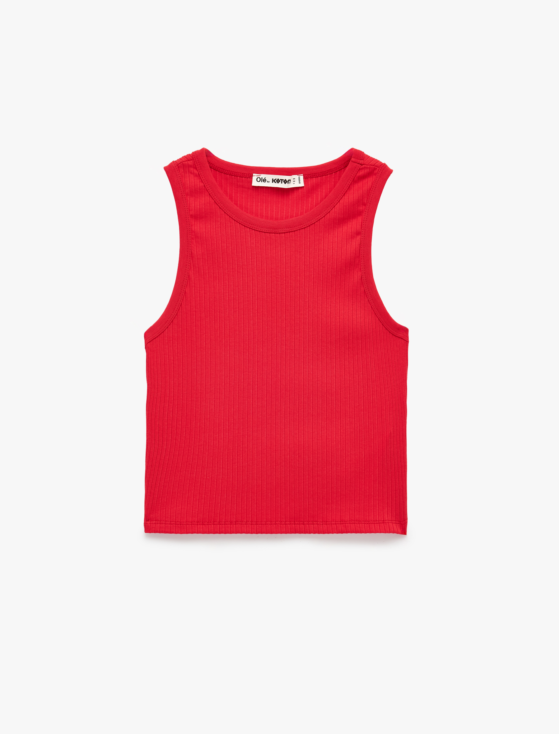   Pamuklu Slim Fit Kaşkorse Bisiklet Yaka Kolsuz Atlet