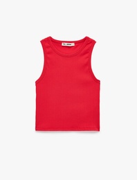 Pamuklu Slim Fit Kaşkorse Bisiklet Yaka Kolsuz Atlet