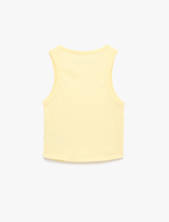  Pamuklu Slim Fit Kaşkorse Bisiklet Yaka Kolsuz Atlet