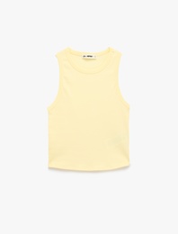 Pamuklu Slim Fit Kaşkorse Bisiklet Yaka Kolsuz Atlet