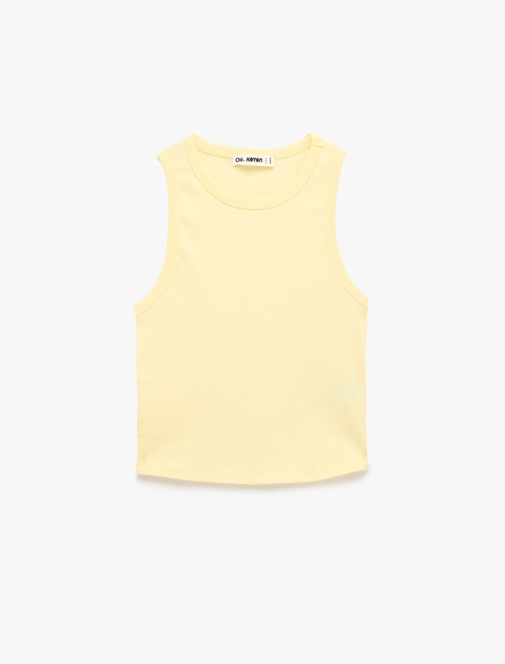  Pamuklu Slim Fit Kaşkorse Bisiklet Yaka Kolsuz Atlet