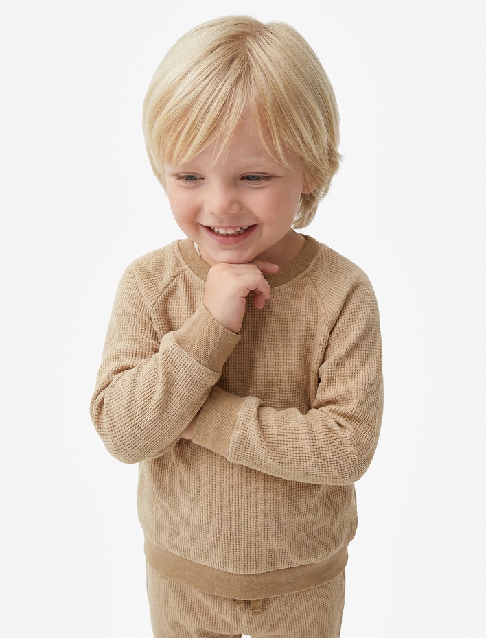 Erkek Bebek Pamuklu Uzun Kollu Bisiklet Yaka Eşofman Takımı -  2'li Set