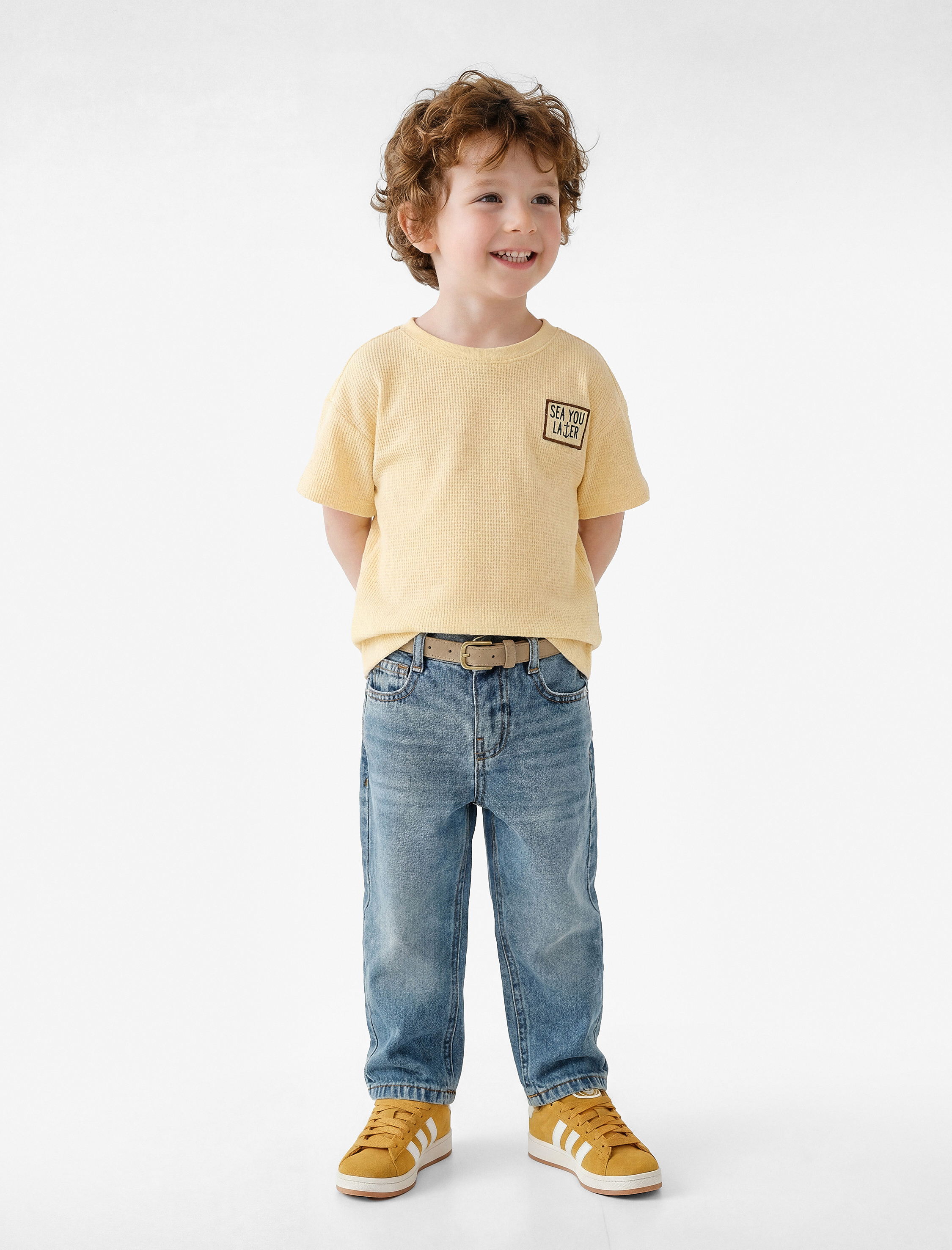  Erkek Bebek Pamuklu Oversize Denim Pantolon