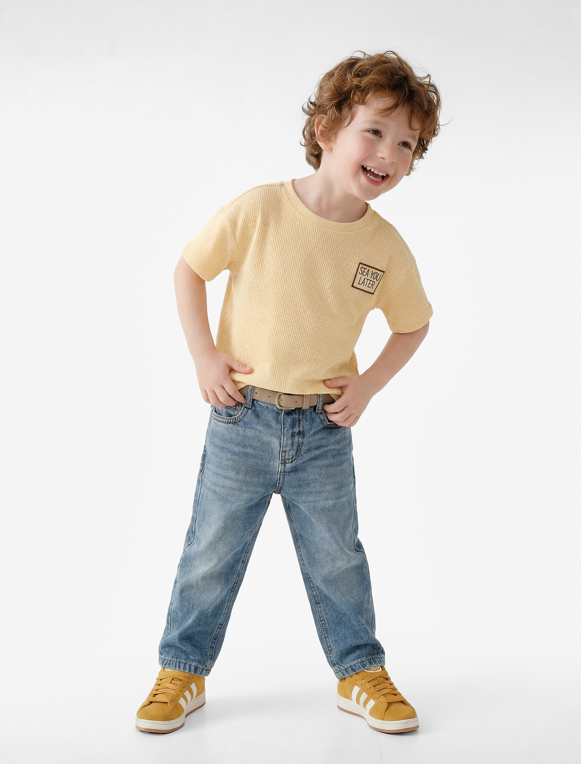  Erkek Bebek Pamuklu Oversize Denim Pantolon