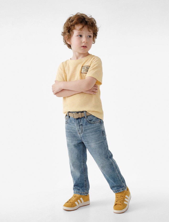 Erkek Bebek Pamuklu Oversize Denim Pantolon