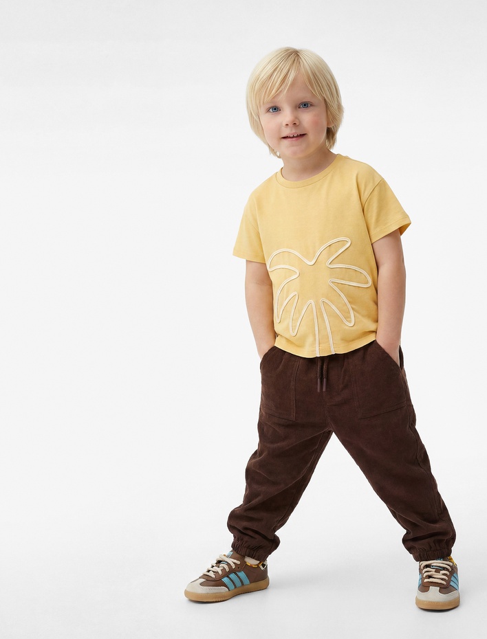 Erkek Bebek Pamuklu Beli Bağcıklı Modal Karışımlı Basic Jogger Pantolon